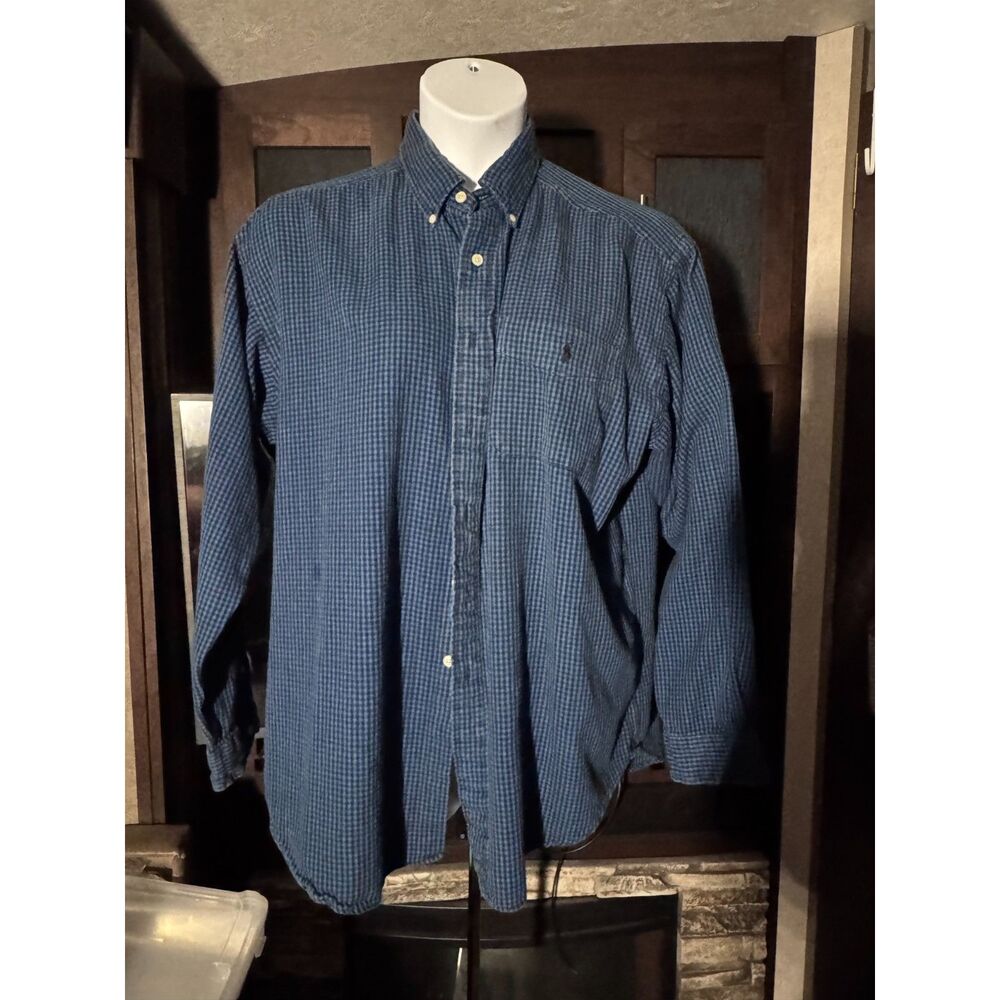 Ralph Lauren Blaire Men’s XL Blue Check Button Down Shirt